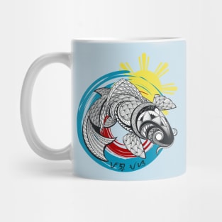 Koi Fish Tribal line Art / Baybayin word Pag-asa (Hope) Mug